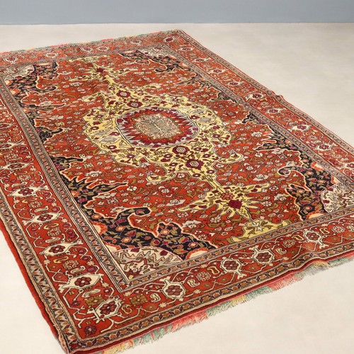 Tapis ancien asiatique coton - tapis,