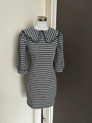 Robe vichy noire blanche - robe,