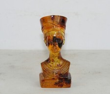 Rare statue ancienne égyptienne ancienne en ambre tête de la reine Néfertiti ...