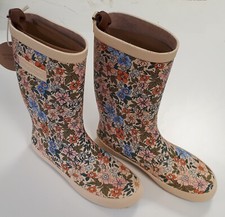 BISGAARD Bottes en caoutchouc Bottes de pluie Pointure 35 beige fleurs