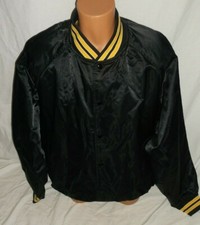 Vtg Westark Genuine Antique Car Nut Men's Lined Satin Jacket Black XXL