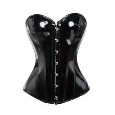 Noir PVC Vinyle Corset Grande