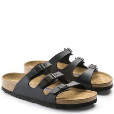BIRKENSTOCK FLORIDA SFB BLACK NOIR SANDALES SEMELLE SOUPLE LARGEUR ETROITE