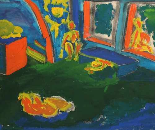 Peinture gouache vintage - la,