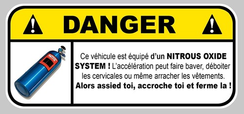 Sticker turbo danger attention - turbo,