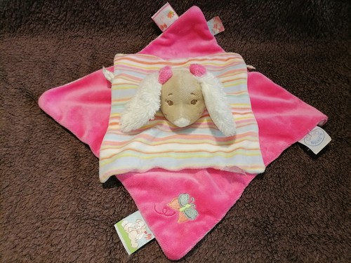 Doudou plat chien rose - plat,