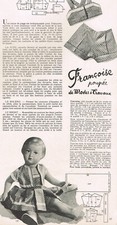 ▬► Page POUPÉE FRANÇOISE  MODES et TRAVAUX AOÛT 1952 avec MINI PATRON