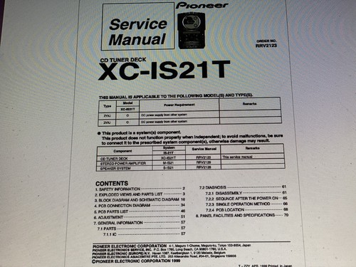 Pioneer is21t service - pioneer,