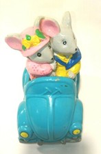 Tirelire petite souris coccinelle WW Vintage céramique Epargne D'argent  #CKDB