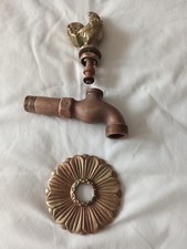 Robinet avec figurine coq laiton et cuivre fonctionnel 