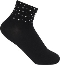 Chaussettes femme application strass, taille 35-41 EU / 5-9 US / 4-7 UK 