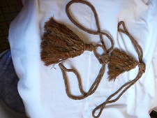 Ancienne grande paire d'embrasses pompons passementerie tassel Curtain 19e XIXe