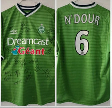 Maillot de foot ASSE Saint-Etienne porté et signé par effectif saison 2000-2001