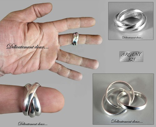 Belle bague anneaux toute - toute, en
