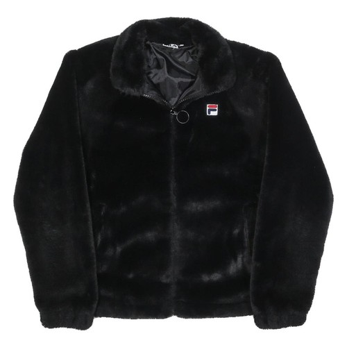 Veste fausse fourrure noire - fausse,