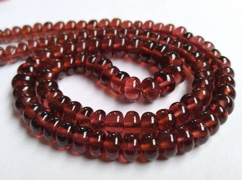 Perles rondelles lisses grenat