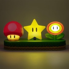 Super Mario - Lampe veilleuse Star, Champignon Rouge, Fleur - Paladone