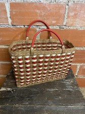 Panier Ancien Osier Tressé &