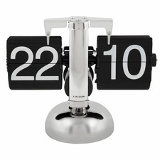 Petite horloge de table à rabat Karlsson, design argenté d'inspiration nordique