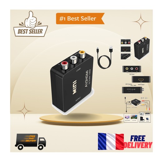 Adaptateur rca vers hdmi noir - adaptateur,