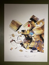 Illustration Grand Format 99 Exemplaires Hommage Tintin Signée Pascal Somon