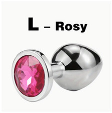 Plug anal inox diamant rose