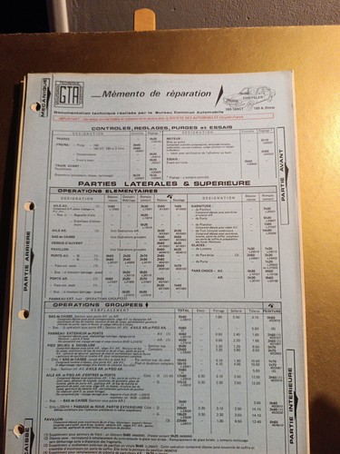 Mémento réparation - mémento, de