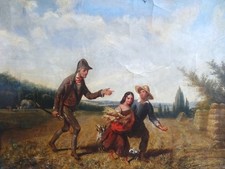 PEINTURE XIXe-LA RÉPRIMANDE