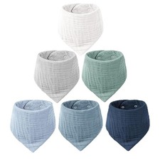 Lot de 6 bavoirs pour bébé - Super absorbants - En mousseline de coton - Pour...