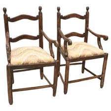 Fauteuils En Noyer, 18ème Siècle, Set De 2