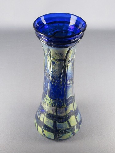 Vase verre bleu lava - vase,