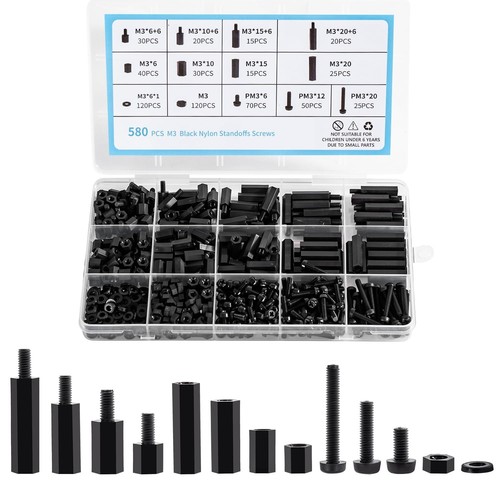 580 pcs black nylon - pcs,