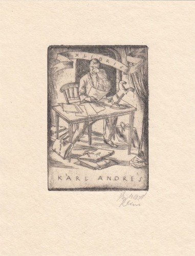 Exlibris bookplate radierung - exlibris,