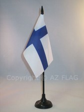 DRAPEAU DE TABLE FINLANDE 15x10cm - PETIT DRAPEAUX DE BUREAU FINLANDAIS 10 x 15
