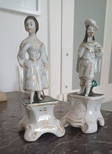 Paire de Porte plume , Encriers Anciens, en porcelaine.  