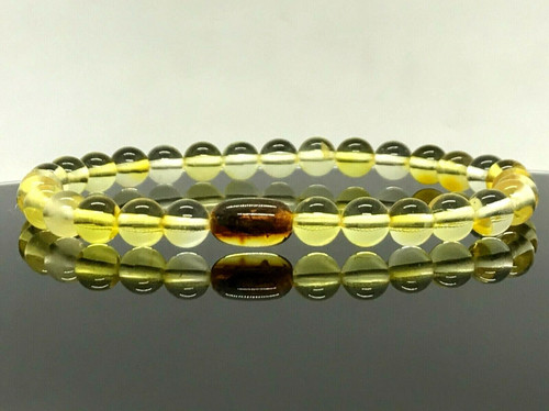 Bracelet ambre insecte cadeau - bracelet,