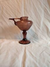 Lampe à huile provençale Type BIOT verre bullé violet Haut ~16 cm