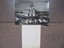 PHOTO DE PRESSE 1955 CROISEUR ECOLE JEANNE D'ARC ET LA GRANDMERE AMIRAL NOMY