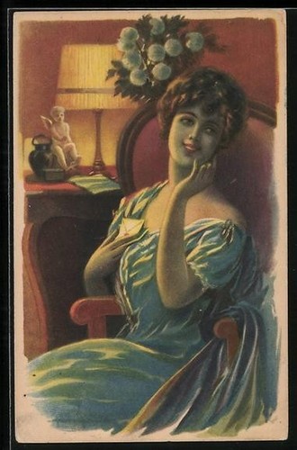 Carte postale artiste - postale, femme
