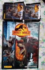 LOT JURASSIC WORLD 3 LE MONDE D'APRÈS UN ALBUM VIDE 50 POCHETTES STICKERS PANINI