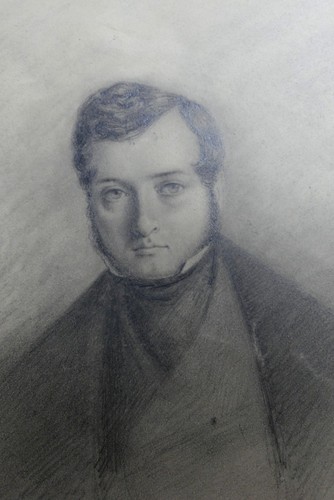 Dessin ancien portrait jeune - dessin,