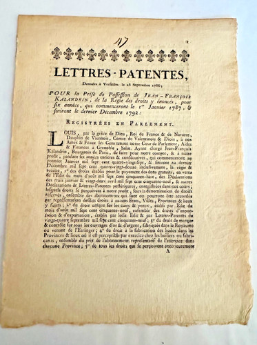 Louis xvi lettres patentes - louis, –