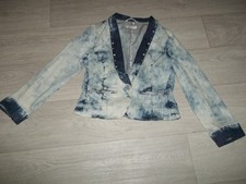 Veste en jean APART délavé clouté taille 38 TBE