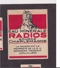 Ancienne   étiquette  paquet  Allumettes  Belgique BN168835  Eau Minérale Radio