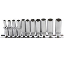 11 DOUILLES CARRE 1/4 AUX POUCES 6 PANS EXTRA LONGUES BGS de 3/16 à 1/2