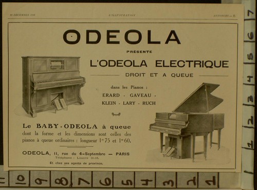 1928 odeola player - odeola, piano