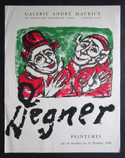 A DEGNER  Peinture Affiche originale 1958 Exposition Galerie Maurice Paris litho