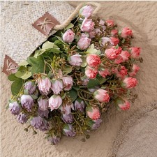 Tissu bouquet artificiel fausse fleur 35 cm de haut pour décoration maison mari