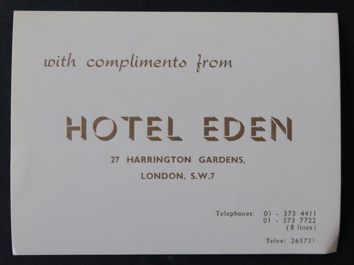 Ancienne étiquette hotel eden - hotel,