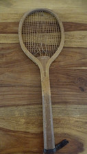 VINTAGE ANCIENNE RAQUETTE TENNIS LAKESIDE SPALDING ANGLETERRE BOIS BOYAU